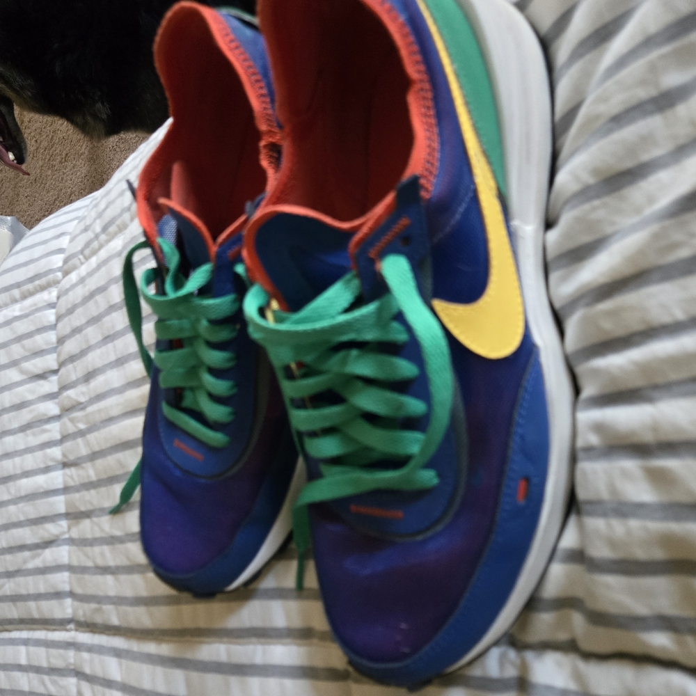 Colorful Nike Sneakers with Yellow Swoosh